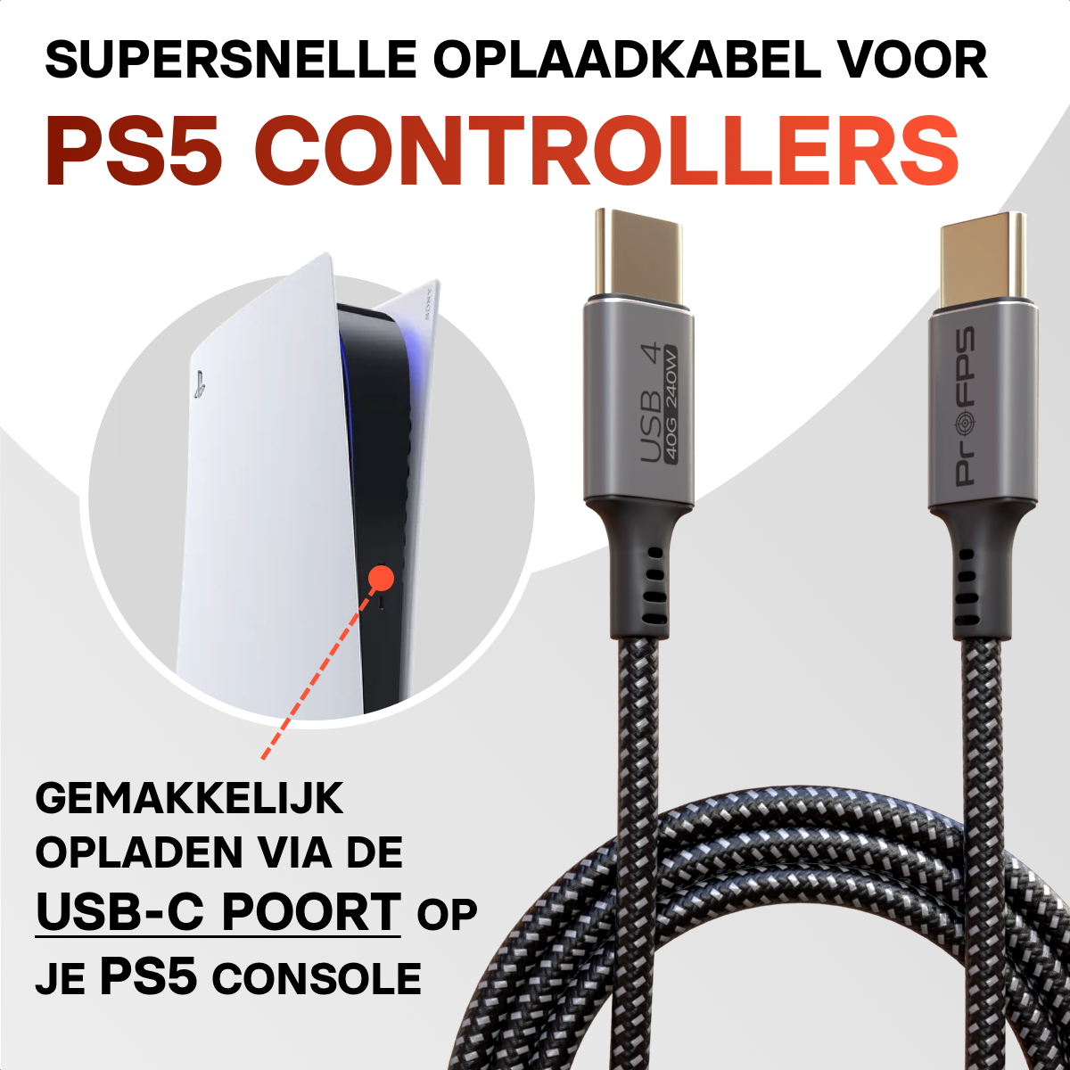 Gaming Snellader USB-C naar USB-C